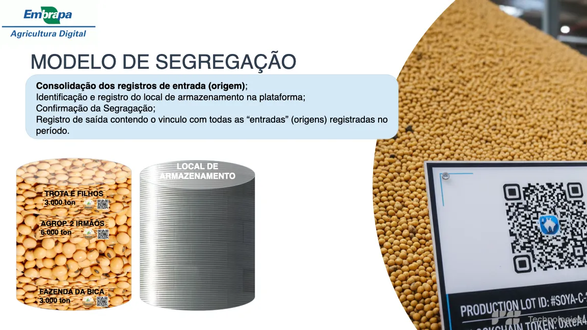 Modelo de segregação em silo cooperativo de soja